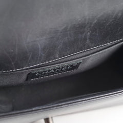 Chanel Old Medium Boy Seasonal Chevron Lambskin Black