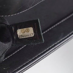 Chanel Old Medium Boy Seasonal Chevron Lambskin Black
