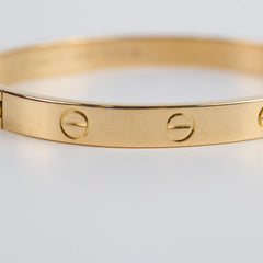 Cartier Love Bracelet Classic Model Yellow Gold Size 17