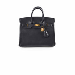 Hermes Birkin 25 Tadelakt Black D Stamp