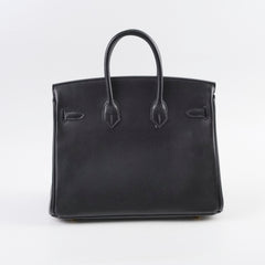 Hermes Birkin 25 Tadelakt Black D Stamp