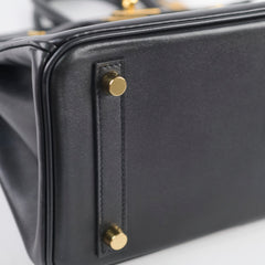 Hermes Birkin 25 Tadelakt Black D Stamp