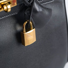 Hermes Birkin 25 Tadelakt Black D Stamp