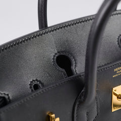 Hermes Birkin 25 Tadelakt Black D Stamp