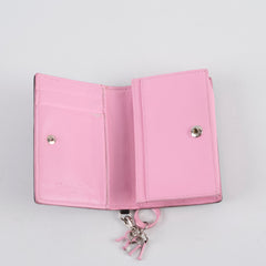 Christian Dior Lambskin Cannage Bi-Colour Flap Card Holder Black/Pink