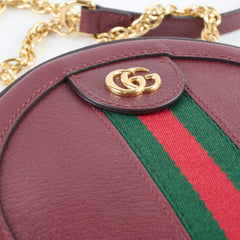 Gucci Ophidia Round Crossbody Burgundy