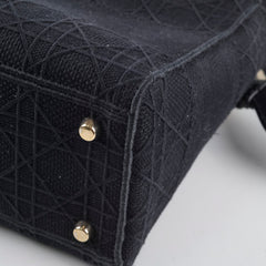 Christian Dior Lady Dior Medium Black Fabric