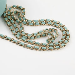 Chanel Mini Round Crossbody Caviar Tiffany Blue