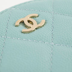 Chanel Mini Round Crossbody Caviar Tiffany Blue