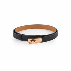 Hermes Kelly 18 Adjustable Belt Noir with Rose Gold - B Stamp