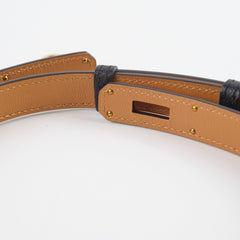 Hermes Kelly 18 Adjustable Belt Noir with Rose Gold - B Stamp