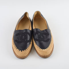 Chanel Espadrilles Shoes Black Women Size 42