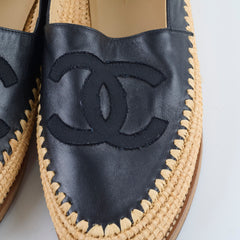 Chanel Espadrilles Shoes Black Women Size 42