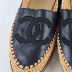 Chanel Espadrilles Shoes Black Women Size 42