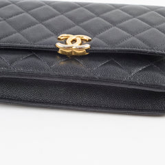 Chanel Seasonal Top Handle Wallet On Chain Caviar Black 2022
