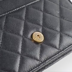 Chanel Seasonal Top Handle Wallet On Chain Caviar Black 2022