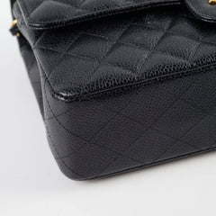 Chanel Medium/Large Caviar Double Classic Flap Black