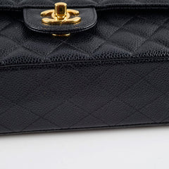 Chanel Medium/Large Caviar Double Classic Flap Black