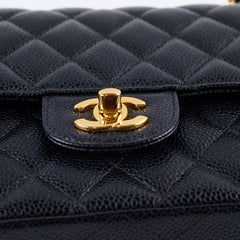 Chanel Medium/Large Caviar Double Classic Flap Black