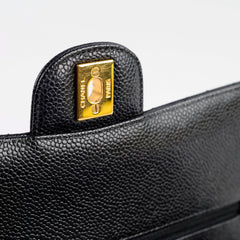 Chanel Medium/Large Caviar Double Classic Flap Black