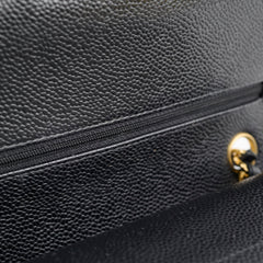 Chanel Medium/Large Caviar Double Classic Flap Black