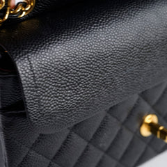 Chanel Medium/Large Caviar Double Classic Flap Black