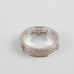Cartier Pave Diamonds Love Ring White Gold Size 53