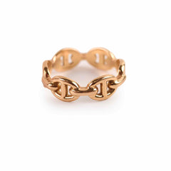 Hermes Chaine Rose Gold Ring Size 50