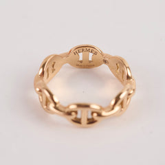 Hermes Chaine Rose Gold Ring Size 50