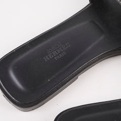 Hermes Oran Slides Black Size 37.5