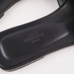 Hermes Oran Slides Black Size 37.5