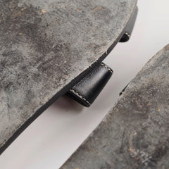 Hermes Oran Slides Black Size 37.5