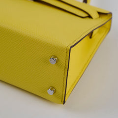 Hermes Mini Kelly PHW Yellow W Stamp