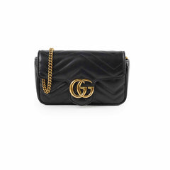 Gucci GG Supermini Marmont Crossbody Bag Black