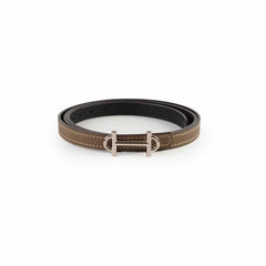Hermes Gamma Belt Etoupe/ Black size 90