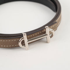 Hermes Gamma Belt Etoupe/ Black size 90