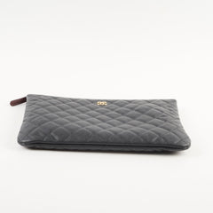 Chanel O case Clutch Caviar Black