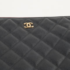 Chanel O case Clutch Caviar Black