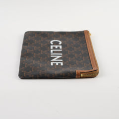 Celine Triomphe Logo Clutch Brown