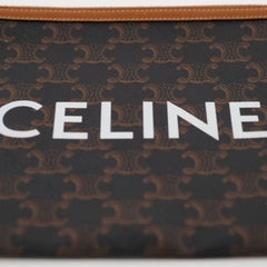 Celine Triomphe Logo Clutch Brown
