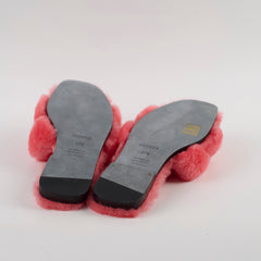 Hermes Oran Sandal Woolskin Rose Du Desert 37.5