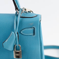 Hermes Kelly 28 Togo Leather Blue Jeans - G square (2003)