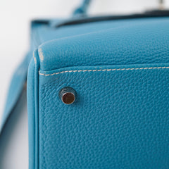 Hermes Kelly 28 Togo Leather Blue Jeans - G square (2003)