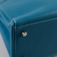 Hermes Kelly 28 Togo Leather Blue Jeans - G square (2003)