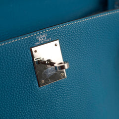 Hermes Kelly 28 Togo Leather Blue Jeans - G square (2003)