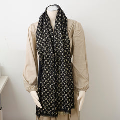 Louis Vuitton Black/Gold Scarf Silk 190 x 60 cm