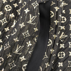 Louis Vuitton Black/Gold Scarf Silk 190 x 60 cm