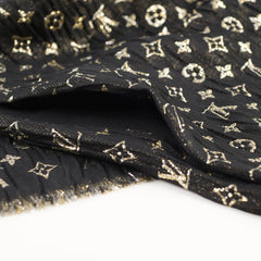Louis Vuitton Black/Gold Scarf Silk 190 x 60 cm