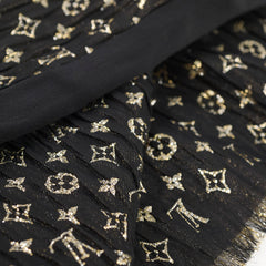 Louis Vuitton Black/Gold Scarf Silk 190 x 60 cm