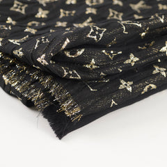 Louis Vuitton Black/Gold Scarf Silk 190 x 60 cm